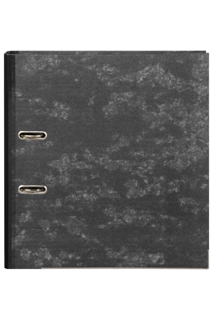 MARBIG PAPER SPINE HALF ARCH MOTTLED A4 BLACK