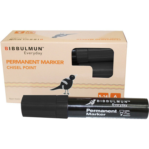 BIBBULMUN PERMANENT MARKER 810 Chisel  Black