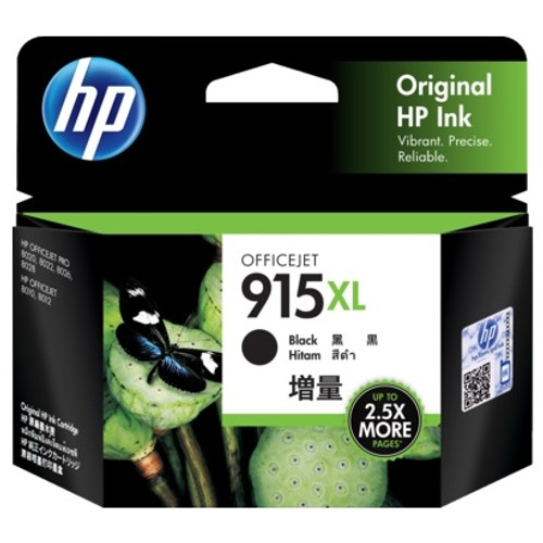 HP #915XL ORIGINAL BLACK INK CARTRIDGE (3YM22AA) 825 PAGES Suits HP Officejet 8010 / 8012 / 8020 / 8022 / 8026 / 8028