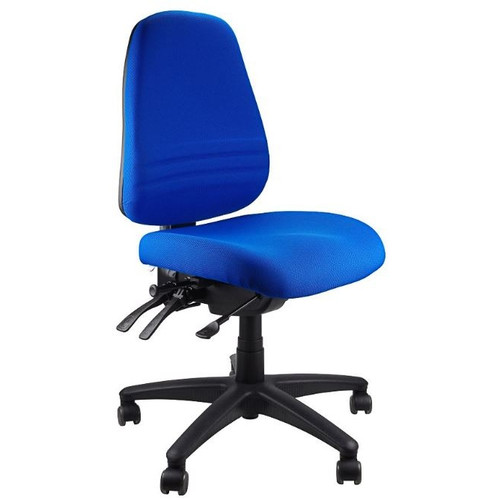ENDEAVOUR 103 FULLY ERGONOMIC CHAIR BLUE FABRIC - NO ARMS