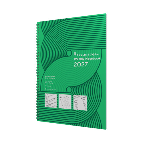 Collins Colplan Diary Week To A Page A4 With Notes Green (Pre-Order Now for 2027) ** ETA 30/9/2026 **