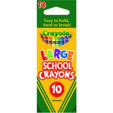 CRAYOLA 10 LARGE SCHOOL CRAYONS