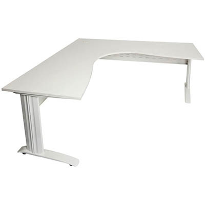 RAPID SPAN CORNER WORKSTATION W1800xD1200xH700 Natural White Top with White Frame