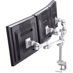 SYLEX MODERN MONITOR ARM Tripple LCD Silver- Grommet