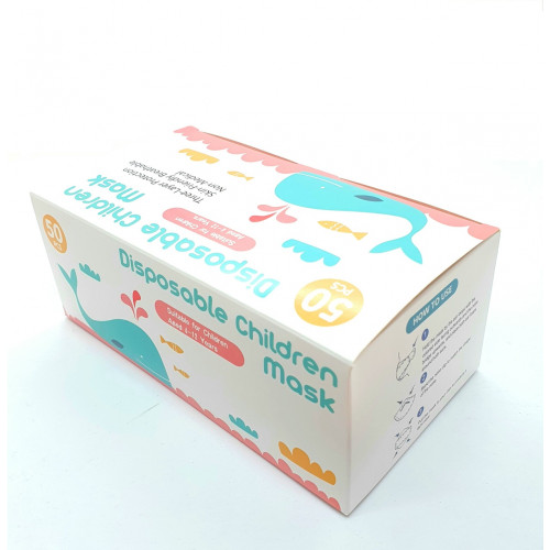 Children's Disposable Face Mask Elastic Type Box of 50 Kids