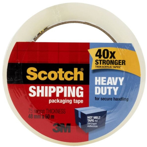 Scotch Heavy Duty Shipping Tape 48mm x 50m Clear 75micron (XA006530571)