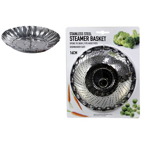 Stainless Steel Steamer Basket 16cm (Opens to 28cm)