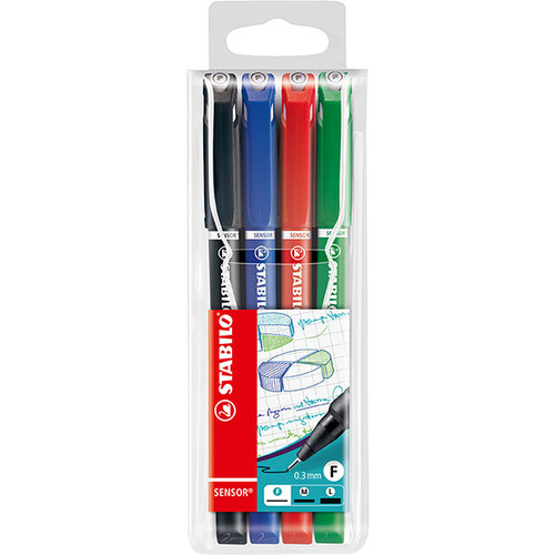 STABILO SENSOR FINELINER ASSORTED WALLET 4
