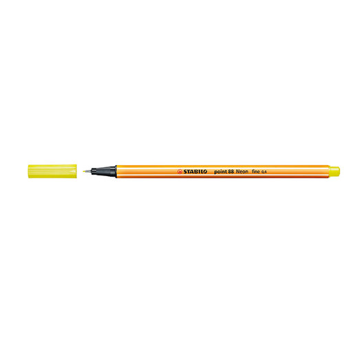 STABILO POINT 88 FINELINER NEON YELLOW BOX 10