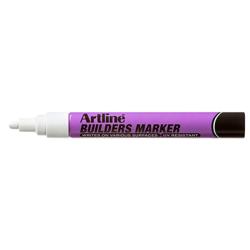 ARTLINE BUILDERS PERMANENT MARKER WHITE (BX12)