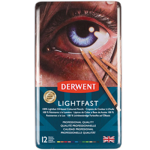 DERWENT LIGHTFAST PENCIL TIN 12