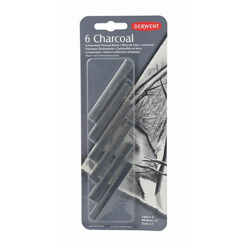DERWENT COMPRESSED CHARCOAL PK6