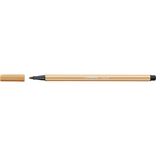 STABILO PEN 68 FIBRE TIP PEN LIGHT OCHRE (BX10)