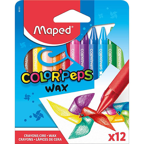 MAPED COLOR PEPS WAX CRAYONS PK12