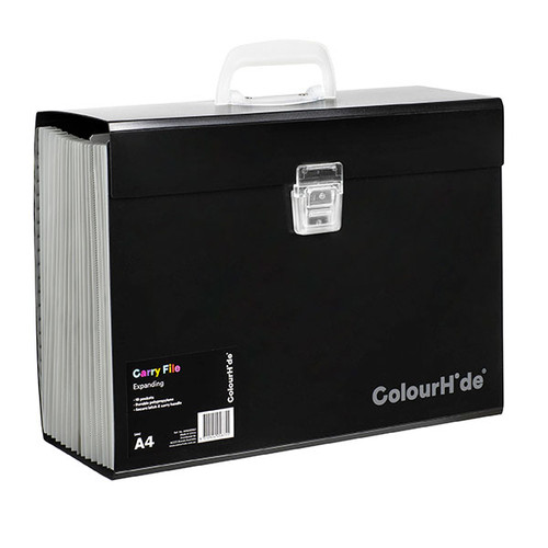 COLOURHIDE EXPANDING FILE PP CARRY FILE Black