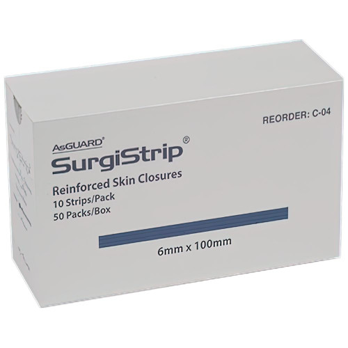 AEROPLAST Wound Closure Strips 6 x 100mm, Box of 500 (Contains 50 pouches, 10 strips per pouch)