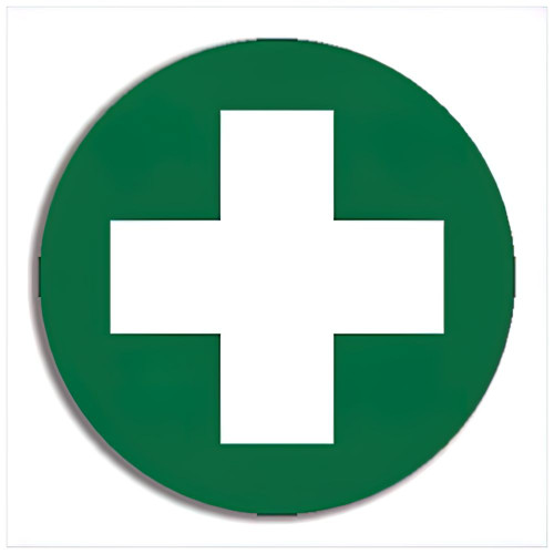 First Aid Cross Sticker 5 x 5cm, Sheet of 5