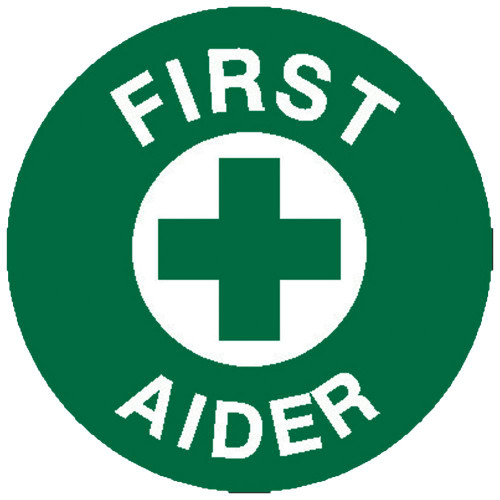 First Aider Sticker 5 x 5cm, Sheet of 5