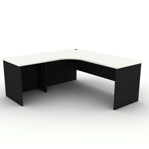 OM Classic Radial Corner Desk 1800Wx1800Wx700mmD White and Charcoal