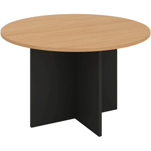 OM Classic Round Meeting Table 720Hx900mm Diameter Beech and Charcoal