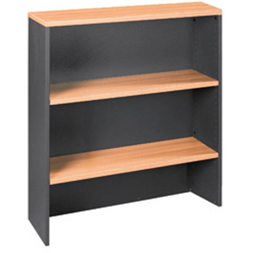 OM Classic Desk Hutch 1080Hx900Wx325mmD 4 Shelf Beech and Charcoal