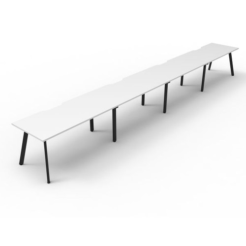 Eternity Workstation 4 Person No Screen 1500Wx750D White Top Black Single Frame