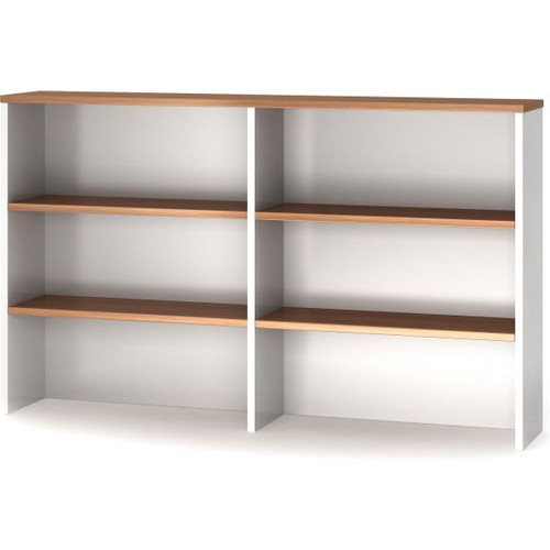 OM Premiere Overhead Hutch 1800W x 325D x 1080mmH Virginia Walnut and White