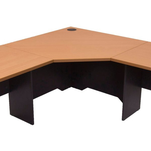 Corner Melamine Workstation Centre Module 900Wx900Wx600D Beech and Ironstone