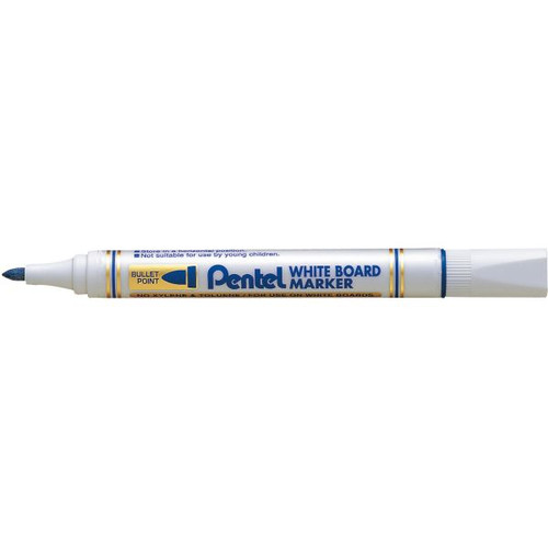 Pentel MW85 Whiteboard Marker Bullet Point 1.9mm, Blue Box of 12