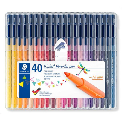 Staedtler 323 Triplus Color Fibre-Tip - Wallet of 40 Assorted Colours