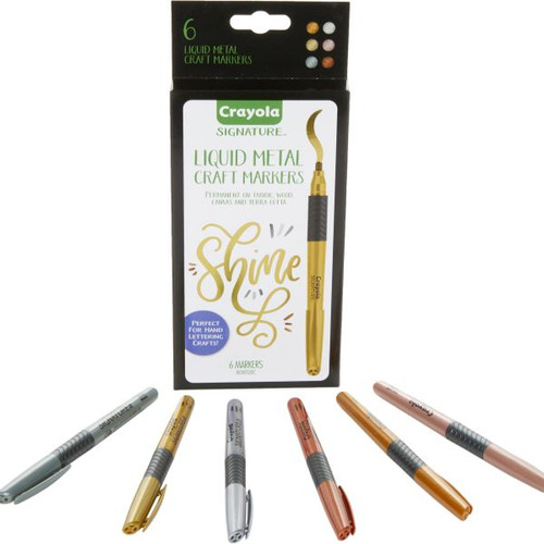 Crayola Signature Markers Liquid Metal Pack of 6