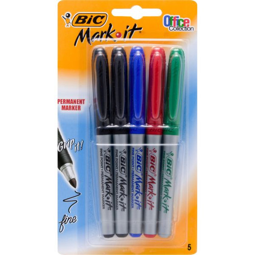 BIC MARK-IT FINE MARKERS Office Assorted Pack of 5