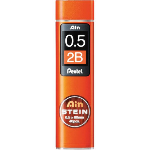 Pentel C275 Ain Stein Lead Refill 0.5mm 2B Grade Tube of 40, Each