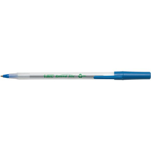 Bic Ecolutions Ballpoint Pen Round Stic Medium Blue Box of 50