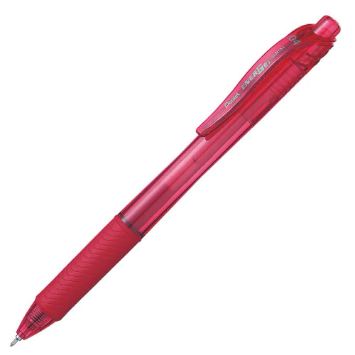 Pentel Energel BLN104 Gel Pen 0.4mm Fine Tip Red, Box of 12