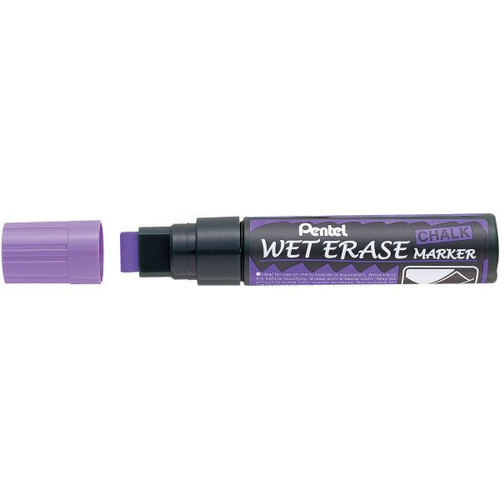 Pentel SMW56 Wet Erase Chalk Marker Jumbo Chisel Tip Violet Ink, Each