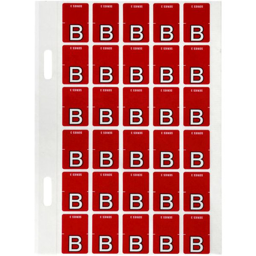 Avery Alphabet Coding Label B Top Tab 20x30mm Magenta Pack of 150