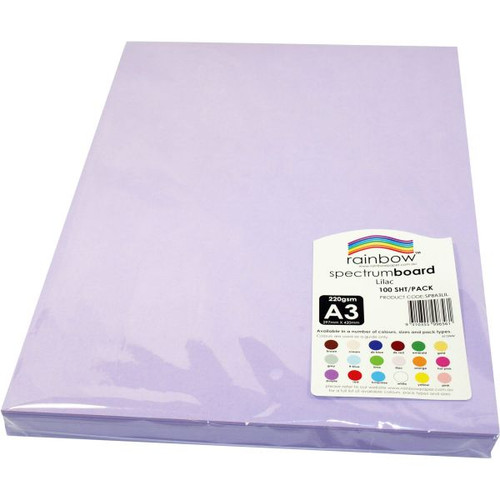 Rainbow Spectrum Board A3 220gsm Lilac 100 Sheets