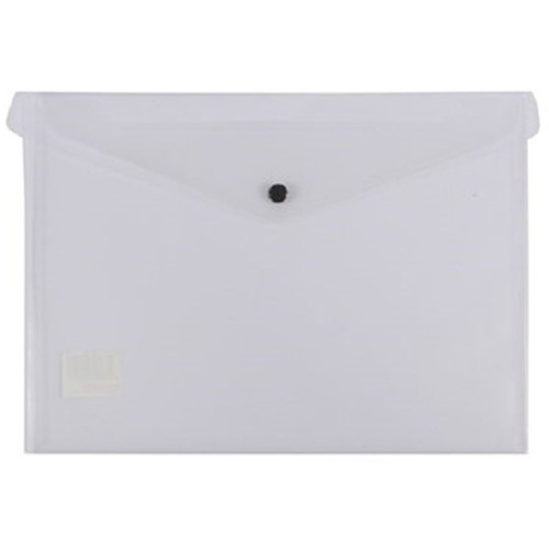 Bantex Standard Document Wallet PP A3 Button Closure - Clear (28600)