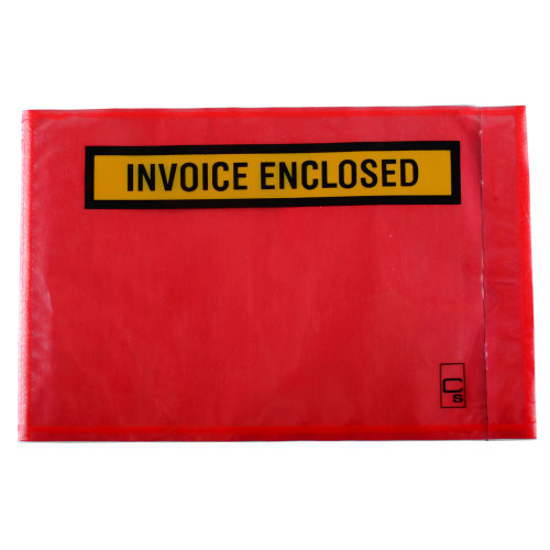 PACKAGING ENVELOPE INVOICE ENCLOSED RED BACKING 175 X 115MM BOX 1000