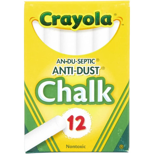 CRAYOLA CHALK 12 STICKS, WHITE