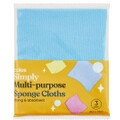 3 MULTI PURPOSE SPONGE CLOTHS 20cm x 17.5cm