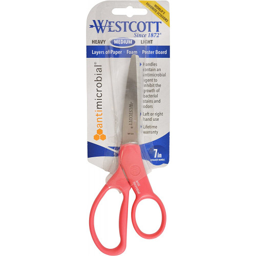 Westcott Student antimicrobial 178mm (7") Scissor assorted colours Ambidextrous Left & Right handed