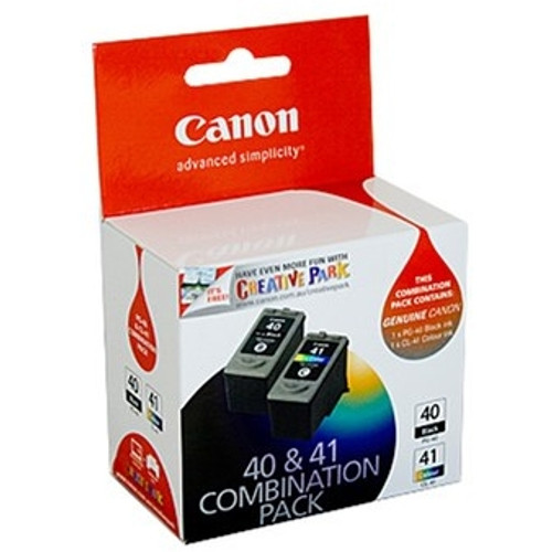 CANON TWIN COMBINATION PACK - 1 X PG40 BLACK INK CART & 1 X CL41 COLOUR INK CARTRIDGE