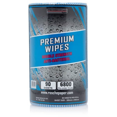 Rosche Blue Premium Wipes 90 Sheets per Roll 300mm x 500mm Heavy Duty