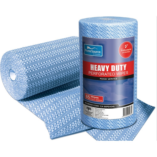 PrimeSource Heavy Duty Reusable Perforated Roll 530 x 300mm 85 Wipes Blue