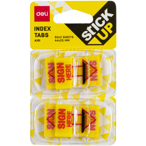 Deli Index Tabs Sign Here (A10101) 44 x 25 mm 50 Tabs x 2 Sheets (100 Tabs)
