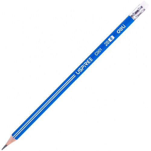 Deli 2B Triangular Graphite Pencil with Eraser Tip (Each)