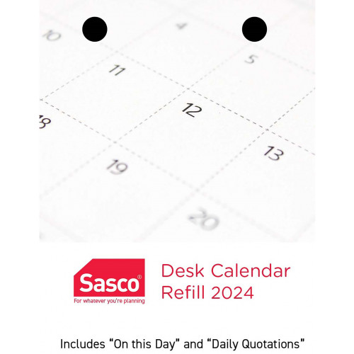 SASCO DESK CALENDAR REFILL 76x102 DAY TO A PAGE TOP OPENING (2024)