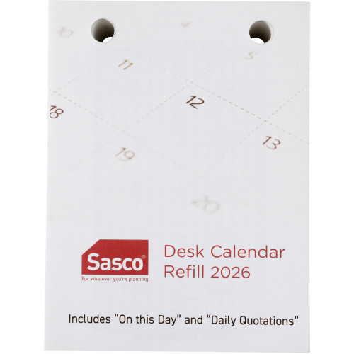 SASCO DESK CALENDAR REFILL 76x102 DAY TO A PAGE TOP OPENING (Sold Out for 2026)